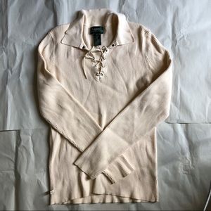 WOMENS RALPH LAUREN SHIRT CREAM KNIT SHIRT